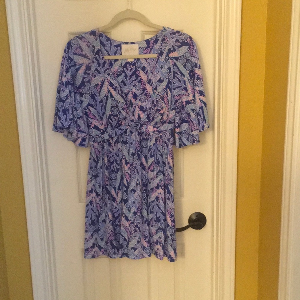 Lilly Pulitzer Women's romper  in Blue and Purple Leaf Print S
